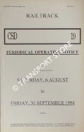 Book cover of Periodical Operating Notice containing General Instructions and Notices, 6 August to 30 September 1994 by Railtrack